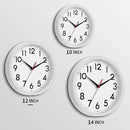 12 Inch Wall Clock Battery Operated Silent Non Ticking Analog Modern Decorative for Office Kitchen Outdoor Living Room Classroom Bedroom Bathroom School(White) by CozyNest Decor