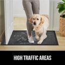 GORILLA GRIP 100% Waterproof All-Season WeatherMax Doormat 35x23, US Designed Natural Rubber, Stain and Fade Resistant, Low Profile Indoor Outdoor Door Mats, Easy Clean Patio Mat, Graphite Skiing by CozyNest Decor
