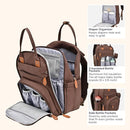 BabbleRoo Diaper Bag Backpack - Baby Essentials Travel Tote - Multi Function Waterproof Diaper Bag, Travel Essentials Baby Bag with Changing Pad, Stroller Straps & Pacifier Case - Unisex, Brown by TinyTreasures Baby Boutique