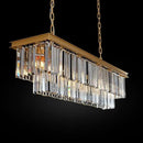 L39.4 W10.2 Gold Rectangle Modern Crystal Chandeliers Lighting Pendant Ceiling Lights Fixture Lamp for Dining Living Room by CozyNest Decor