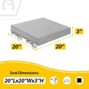 AAAAAcessories Outdoor Seat Cushions for Chairs, Waterproof, Fade-Resistant Patio Furniture Replacement Cushions, 20" x 20" x 3", Set of 2, Gray by GreenHaven Gardens