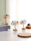 Jovivi Small 7 Chakra Crystals Tree, Natural Crystal Healing Stones Tree Glass Bowl Base Gemstone Money Trees Feng Shui Good Luck Home Desk Decor by GreenHaven Gardens
