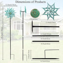 Viveta Metal Wind Spinners,53.5" Kinetic Wind Sculptures,Green Garden Pinwheels Double Layer Windmill for Outdoor Patio Lawn Yard by CozyNest Decor