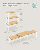 SONGMICS Cabinet Organizer Shelf, Set of 3 Kitchen Counter Shelves, Kitchen Storage, Spice Rack, Stackable, Expandable, Cloud White and Natural Beige UKCS014W01 by CozyNest Decor