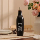 HOMCDALY Ceramic Olive Oil Dispenser for Kitchen, Stoneware 16oz Oil Cruet and Vinegar Bottles Dispenser, Kitchen Dispenser Bottle for EVOO Vinegar Syrups, Modern Farmhouse Design(B-O) by CozyNest Decor