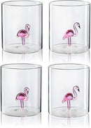 The Wine Savant Flamingo Pitcher & 4 Glasses Set Decanter