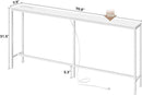 SUPERJARE 70 Inch Console Table with Outlet, Sofa Table with Charging Station, Narrow Entryway Table, Skinny Hallway Table, Behind Couch Table, for Living Room, White by CozyNest Decor