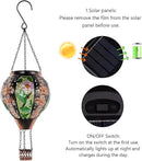 DREAMSOUL Hummingbird Hot Air Balloon Solar Lantern, Metal & Glass Flickering Flame Light Solar Lantern, Hanging Waterproof Solar Lanterns Outdoor for Garden Patio Tree Decoration Christmas Gifts by GreenHaven Gardens