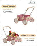 PULA Baby Push Walker with Wheels Toddler Wagon for First Learner Baby Toys 6-12 Months, 1 Year Old Birthday Gifts, Indoors and Outdoors (Pink) by TinyTreasures Baby Boutique
