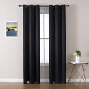 ChrisDowa Grommet Blackout Curtains for Bedroom and Living Room - 2 Panels Set Thermal Insulated Room Darkening Curtains (Black, 42 x 84 Inch) by CozyNest Decor