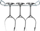 10 Inch Wine Glass Rack Under Cabinet Shelf Stemware Storage Hanging Hanger Organizer Glasses Holder with Drying Under Counter Metal for Kitchen and Bar Set of 4 Silver by CozyNest Decor