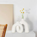 CEMABT Modern Nordic Boho Vase Set - Elegant White Matte Ceramic Home Decor for Living Room, Bookshelf, Mantel, Entryway Table & Console Décor | Shelf Decorations Gift by GreenHaven Gardens