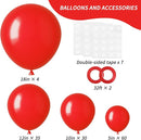 RUBFAC 129pcs Red Balloons Different Sizes 18 12 10 5 Inch for Garland Arch, Premium Latex Balloons Red Birthday Decorations Wedding Valentine's Day Baby Shower Party Decor by TinyTreasures Baby Boutique