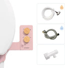 TUSHY 3.0 Spa Cool to Warm Water Bidet Attachment. Easy Universal Toilet Seat Install, Requires Sink Connection for Temperature Control. Fresh Self Cleaning Clean Water (Pink/Bamboo) by CozyNest Decor