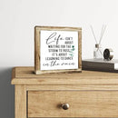 Inspirational Decor Sign, Wooden Plaques Sign Table Decor, Farmhouse Desk Signs, Rustic Home Decorate, Housewarming Decorate, Encouragement Gift, Life isn't About Waiting for the Storm to Pass Signs by CozyNest Decor