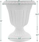 PL10BK Classic Traditional Plastic Urn Planter Indoor/Outdoor, 15" x 13", Black by GreenHaven Gardens