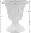 PL10SL Classic Traditional Plastic Urn Planter Indoor/Outdoor, 15" x 13", Brushed Silver by GreenHaven Gardens