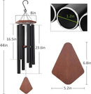 Wind Chimes for Outside Large Deep Tone, 44 Inch Black Memorial Windchimes, Outdoor Wind Chimes Gifts for Housewarming, Mother's Day, Christmas, Patio Garden Yard Decoration by CozyNest Decor