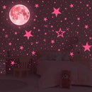 Glow in The Dark Stars and Moon Stickers for Ceiling, Luminous Wall Decals Decor for Bedroom Living Room, 407 dots + 27 Stars + 30cm Moon by CozyNest Decor