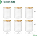 Urban Green Glass Jars with Airtight Lids, Airtight Glass Canisters with Locking Lids, (Bamboo-6P-26oz) by CozyNest Decor