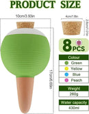 Kalolary 8Pcs Plant Watering Globes, Large Terracotta Automatic Watering Stake Devices with Wooden Stopper for Pots, Planters, Indoor, Outdoor by GreenHaven Gardens