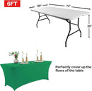 IVAPUPU 4FT Table Cloth for Rectangular Fitted Events Stretch Emerald Green Table Covers Washable Cover Spandex Tablecloth Protector for Party, Wedding, Cocktail, Banquet, Festival by CozyNest Decor