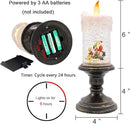 Eldnacele Battery Operated Lighted Flameless Candles Christmas Snow Globe Candle Light Swirling Water Glittering Spinning Candles for Home Decoration(Santa) by CozyNest Decor