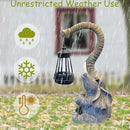 10.6 Inch Statue Elephant with Solar Outdoor Lights for Garden Decor，Lucky Present with Appeal for Birthdays(Man and Women and Family)，Unique Housewarming Presents and Yard Decor. (Gray) by CozyNest Decor
