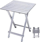 SUNNYFEEL Folding Camping Table - Lightweight Aluminum Portable Picnic Table, 18.5x18.5x24.5 Inch for Cooking, Beach, Hiking, Travel, Fishing, BBQ, Indoor Outdoor Small Foldable Camp Tables by GreenHaven Gardens