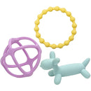 WeeSprout Silicone Baby Teether Toys for Infant Babies and Toddlers, Cute Ring, Puppy Dog, and Ball, Soft and Flexible, BPA Free, Boys and Girls (Pastel Mint, Purple & Yellow) by TinyTreasures Baby Boutique