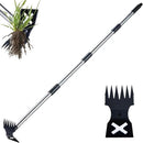 Weed Puller Tool with Long Handle - 60" Manual Weeder Remover Tool, 2 in 1 Hand Weed Rake and Garden Hoe for Gardening, Heavy Duty Uprooting Weeding Pull for Yard, Lawn, Patio and Garden by GreenHaven Gardens