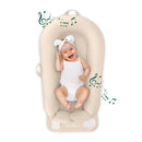 MyBaby 3-in-1 Calming Baby Cushion, Soothing Comfort for Newborns & Infants, Snuggling Sensation, Sound and Vibration, Designed for Safety, Rechargeable & Machine-Washable, by Homedics, Tan by TinyTreasures Baby Boutique