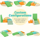 6-Piece Soft PU Leather Toddlers Climbing Toys, Baby Foam Climbing Blocks for Toddlers 3, Indoor Climb and Crawl Activity Play Set, Foam Play Gym Climbing Structures (Orange and Green) by TinyTreasures Baby Boutique