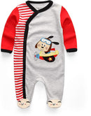 Kiddiezoom Baby and Toddler Boys'Snug Fit Footed One-Piece Romper Jumpsuit Cotton Cotton Footed Outfit by TinyTreasures Baby Boutique