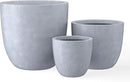 Kante 18",14",10" Dia Concrete Round Planters (Set of 3), Outdoor Indoor Large Planter Pots with Drainage Hole and Rubber Plug for Home Patio Garden, Slate Gray by GreenHaven Gardens
