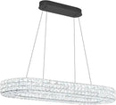 Modern Crystal Chandelier, Dia 40" Rectangular Chandelier for Dining Room,Black Rectangle Crystal Ceiling Light Luxury Oval Chandeliers for Living Room Kitchen Island by CozyNest Decor