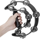 EastRock Double Row Tambourine,Metal Jingles Hand Held Percussion-Half Moon Tambourine for Adults, KTV, Party Black by TinyTreasures Baby Boutique