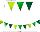 Gradient Green Party Decorations Metallic Fabric Ombre Green Triangle Pennant Banner Flag Bunting for Graduation Birthday Retirement Wedding Bachelorette Spring Summer St Patrick's Day Party Supplies by GreenHaven Gardens