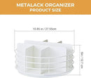 Snack Organizer - Versatile Snack Storage, Lazy Susan with Convenient Grab-and-Go Design, Metal Snack Holder for Home, Office, Breakroom, 10.85" L x 10.85" W x 5" H (White) by CozyNest Decor