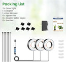 Wiaxulay Grow Lights for Indoor Plants, 144 LEDs Full Spectrum LED Plant Grow Light, 5V/3A Under Cabinet Grow Lamp with Auto Timer 6/12/16 Hrs, 3 Lighting Mode, 5 Brightness Levels, Tri Head (3.5in) by GreenHaven Gardens