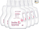 ATTITUDE Baby Laundry Detergent, EWG Verified, Plant and Mineral-Based Formula, HE Compatible, Vegan Household Products, Unscented, 80 Loads, 67.6 Fl Oz (Pack of 6) by TinyTreasures Baby Boutique
