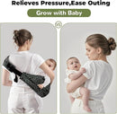 Baby Sling Carrier Adjustable Baby Sling 2025 Upgraded Toddler Sling Comfortable Baby Wrap Carriers Ergonomic-Designed, Travel Friendly Carrying 10-45 Lbs(Green Leopard) by TinyTreasures Baby Boutique