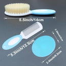 Baby Hair Brush &Silicone Baby Cradle Cap Brush Set, for Newborns & Toddlers-Natural Soft Goat Bristles-Ideal for Cradle Cap-Perfect Baby Registry Gift (Blue) by TinyTreasures Baby Boutique