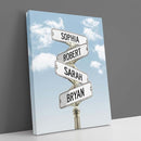 Personalized Family Street Sign Multi-Name Canvas Or Poster Wall Art, Street Sign Customized With Name, Best Gifts For Parents, Grandparents From Kids Daughter Son, Christmas Gift For Family
