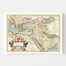 Vintage Map of Turkey, Saudi Arabia, Iraq & Syria 1623