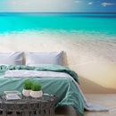 Tropical White Sand Paradise Beach Ocean Wave Scenery Wall Mural.
