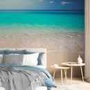 Tropical White Sand Paradise Beach Ocean Wave Scenery Wall Mural.