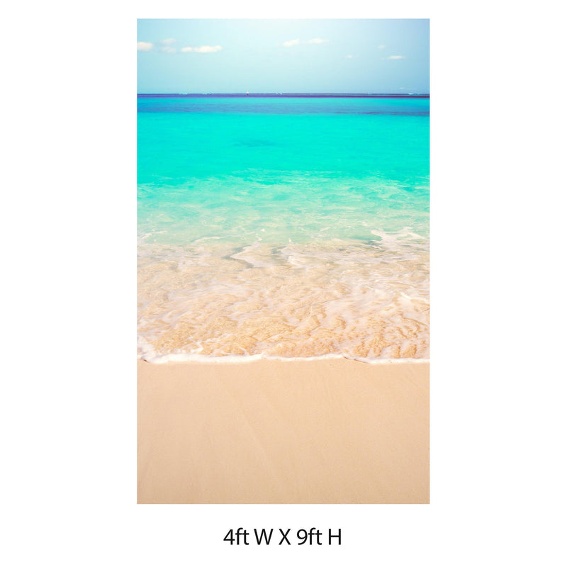 Tropical White Sand Paradise Beach Ocean Wave Scenery Wall Mural.