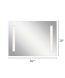 36"W x 26"H 4-Light Integrated LED Backlit Mirror with Bluetooth Soundbar