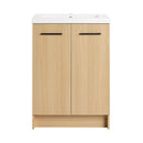 Floating Bathroom Vanity With Sink, Wall Mounted Double Door Storage